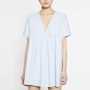 Zara light blue romper dress